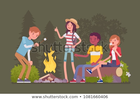 [[stock_photo]]: Vector Cartoon Style Illustration Of Bonfire