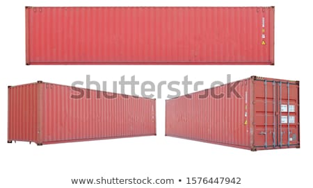 Stock photo: Red Freight Container Isolated