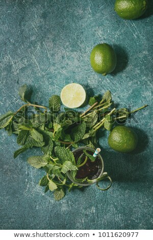 Сток-фото: Alcohol Cocktail On Turquoise Background