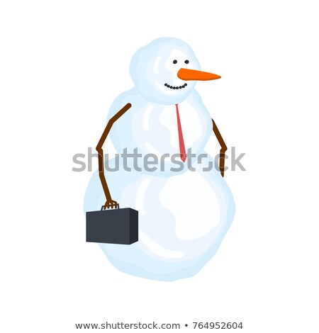 Foto stock: Snowman Businessman Winter Boss Snow Manager Vector Illustrat