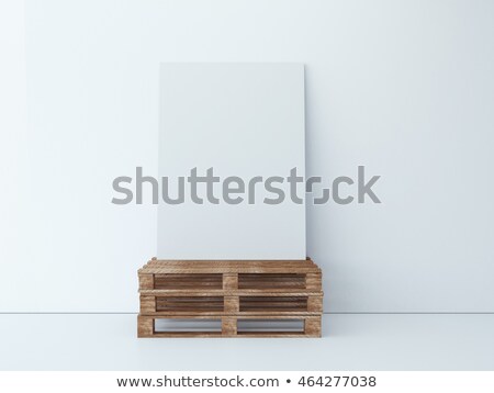 Foto stock: Black Canvas On The Wooden Palletes 3d Rendering