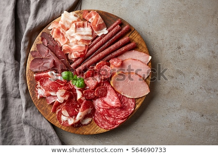 Stok fotoğraf: Plate Antipasti Snack On The Wooden Board