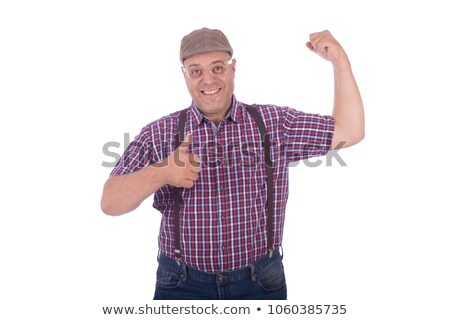 Сток-фото: Portrait Of Happy Elegant Man Sitting And Making Ok Sign