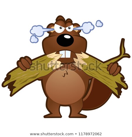 Stok fotoğraf: Angry Cartoon Beaver