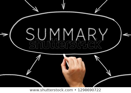 Stock fotó: Summary Flow Chart Concept On Blackboard