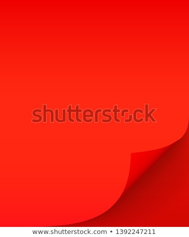 Stok fotoğraf: Red Sheet Of Paper With Curled Corner And Soft Shadow Template For Your Design Set Vector Illustr