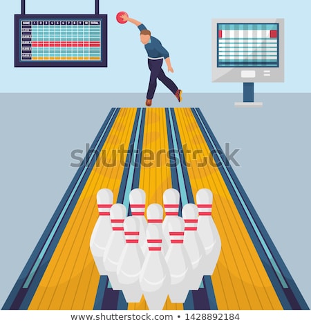 Foto stock: A Bowling Player In The Alley
