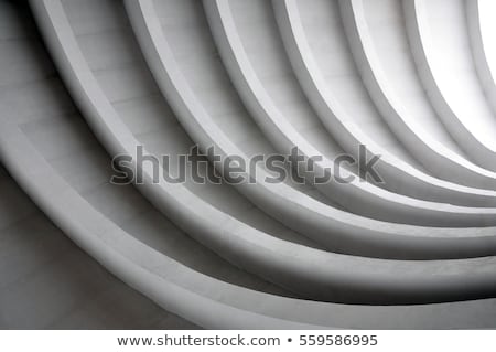 Foto stock: Circular Concrete Construction Abstract Geometry Background Of Light And Bright Tones