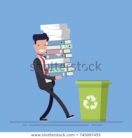 Stock photo: The Businessman In Paper Recycling Concept In Office