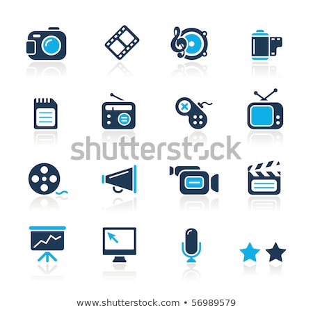 Media Entertainment Web Icons Black Series Zdjęcia stock © Palsur