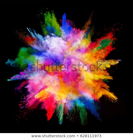 Rainbow Powder Splash Or Burst On A Black Background [[stock_photo]] © Jag_cz