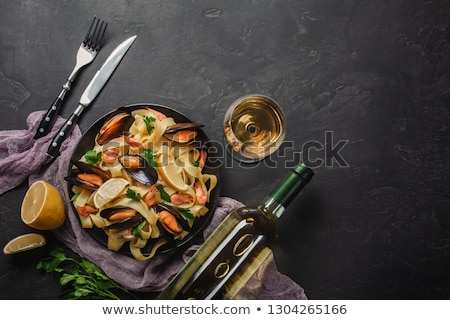 [[stock_photo]]: Black Seafood Spaghetti Pasta