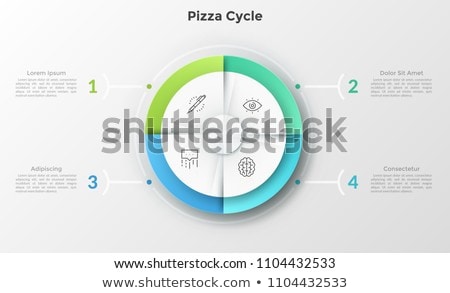 Stock photo: Colourful Pie Diagram Divided In Four Pieces On White