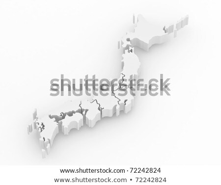 Stock photo: Three Dimensional Map Of Japan Isolated 3d