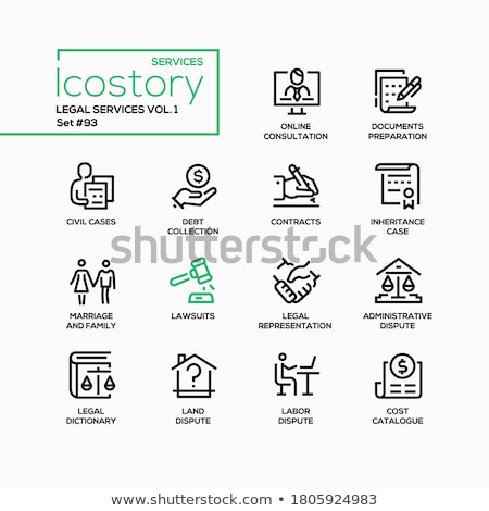 Stockfoto: Legal Services - Line Design Style Icons Set