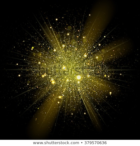 Zdjęcia stock: Golden Sparkles Abstract Luminous Particles Yellow Stardust Flying Xmas Glares And Sparks Luxury