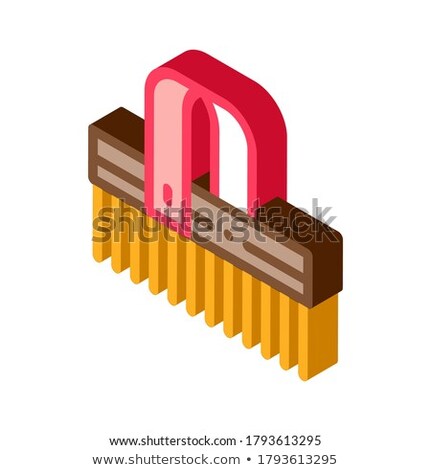 Horse Clean Brush Isometric Icon Vector Illustration [[stock_photo]] © pikepicture