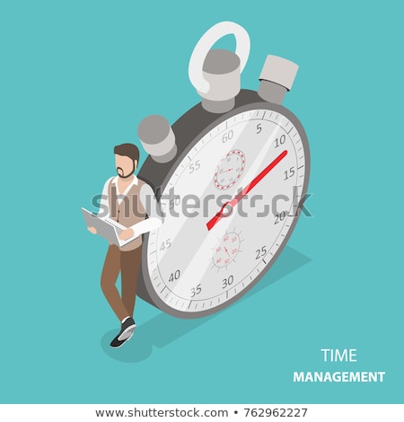 3d Businessman With Clock Out Of Time Сток-фото © TarikVision