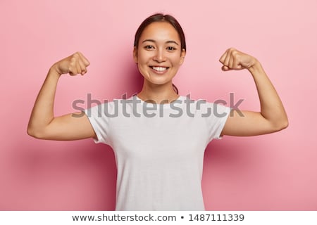 Stock fotó: Optimistic Young Woman Posing Isolated