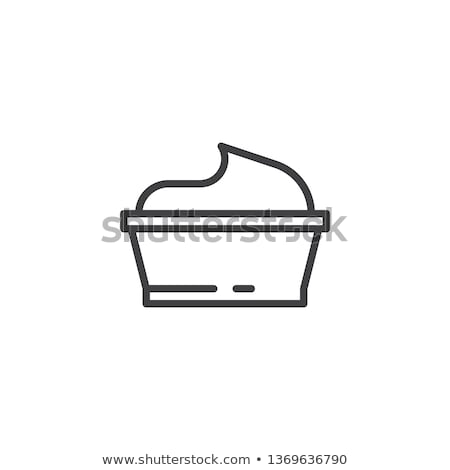 ストックフォト: Sauce Bowl Mayonnaise Icon Vector Outline Illustration