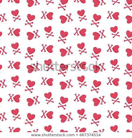 Stock fotó: Heart With Crossbones