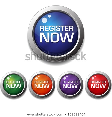 Stok fotoğraf: Register Now Glossy Shiny Circular Vector Button