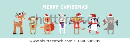 Stock photo: Christmas Santa Claus Dog In Stockings For Xmas