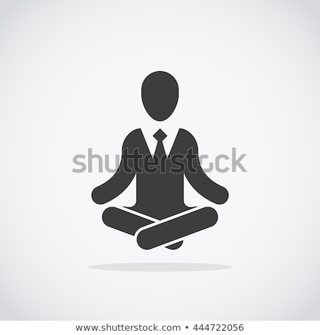 Stok fotoğraf: Businessman Meditates With Enlightenment Concept