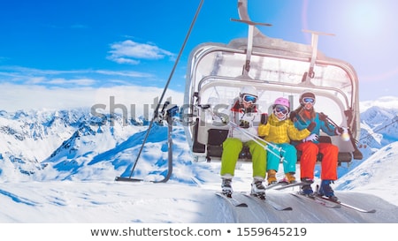 Stok fotoğraf: Ski Lift Chair In The Alps