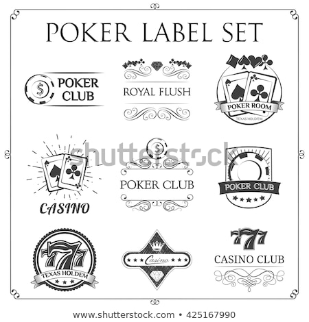 Vintage Poker Label Vector Illustration Foto stock © Khabarushka