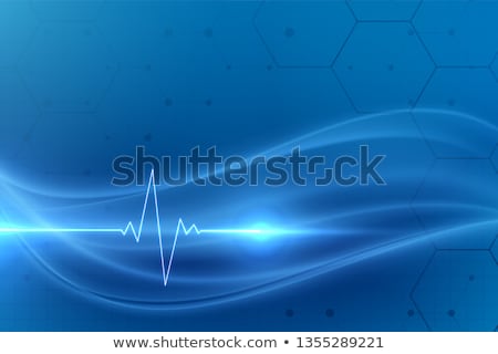 Stock fotó: Blue Medical Healthcare Background With Cardiograph