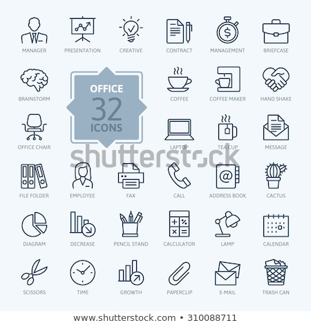 Stock photo: Employee And Computer Diagram And Clock Vector