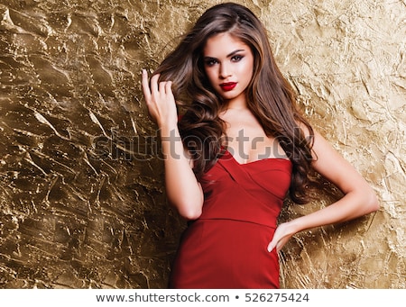 Stock fotó: Beautiful Young Woman With Red Lips