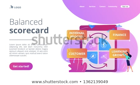 Stock foto: Balanced Scorecard Concept Landing Page