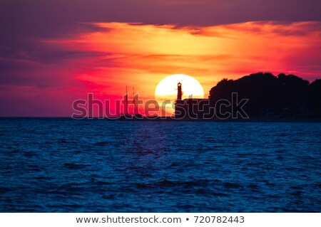 Lighthouse Puntamika In Zadar Epic Sunset View Foto stock © xbrchx