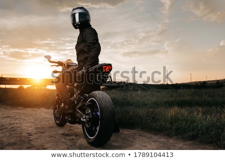 Stok fotoğraf: Bikers At Sunset