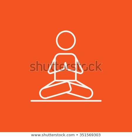 ストックフォト: Man Practicing Yoga Line Icon