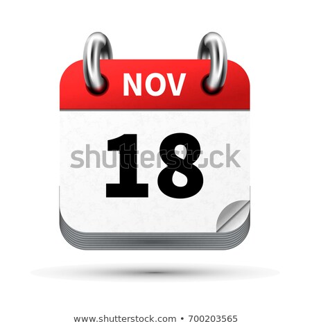 ストックフォト: Bright Realistic Icon Of Calendar With 18 November Date Isolated On White