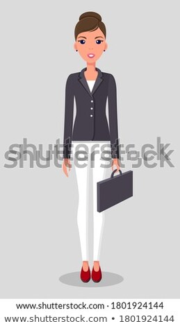 Businesswoman Holding A Briefcase Full With Folders Foto d'archivio © robuart