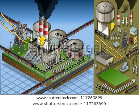 Stock fotó: Electrical Power Plant In Farmland Area