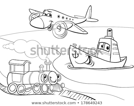 [[stock_photo]]: Locomotives Characters Group Color Book