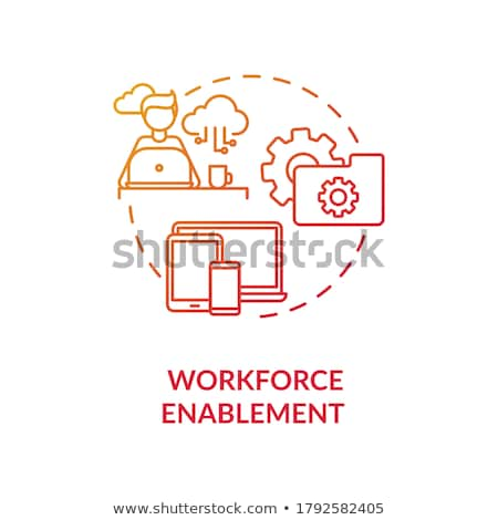 Stock foto: Workforce Enablement Red Gradient Concept Icon