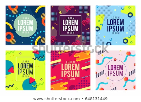 Stock photo: Collection Of Abstract Memphis Colorful Patterns