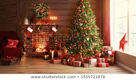 Stock photo: Christmas Tree Decorated With Glowing Garlands