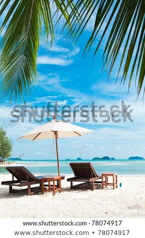 Stock fotó: Canvas Chair On Tropical Beach Of Thailand