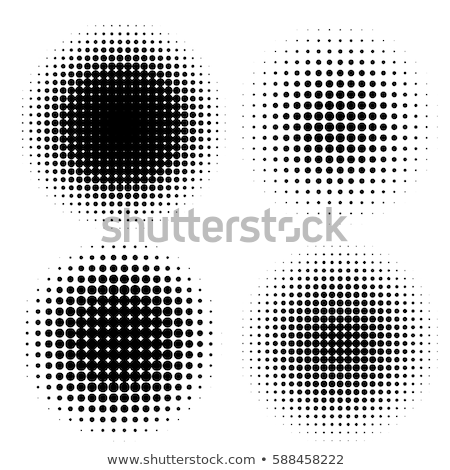 Stok fotoğraf: Round Half Tone Images - Round Black White Pattern Design