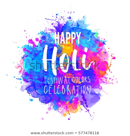 Foto stock: Happy Holi Design With Watercolor Splash