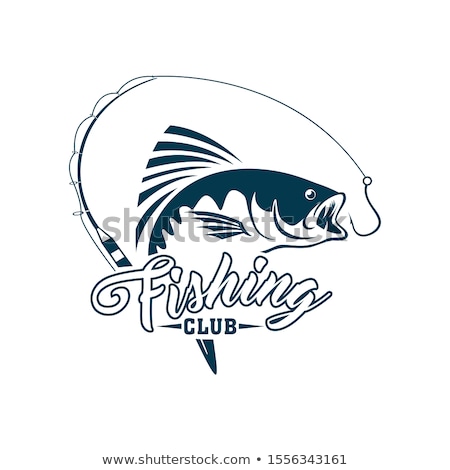 Stock photo: Fisherman With Fishing Rod And Fish Vector Icon