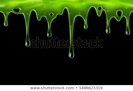 Dripping Green Slime With Blobs Seamless Border Pattern Zdjęcia stock © MarySan