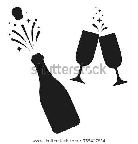 Zdjęcia stock: Champagne Bottle Holiday Template